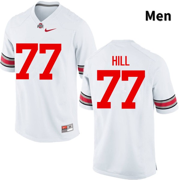 Ohio State Buckeyes Michael Hill Men's #77 White Game Stitched College Football Jersey